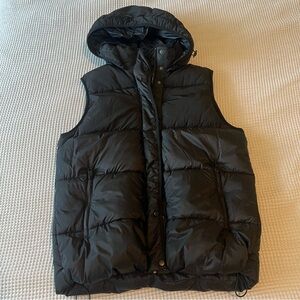 Zara long puffer vest with hood
